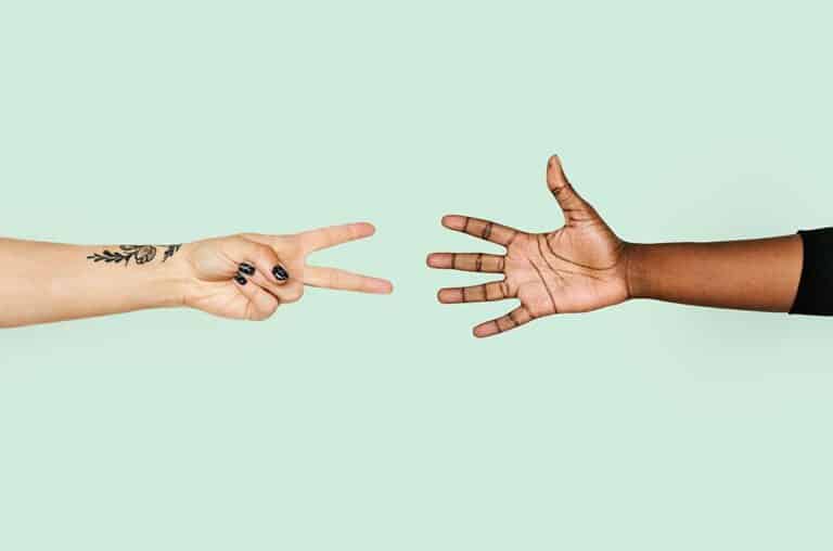 Hand holding an object.